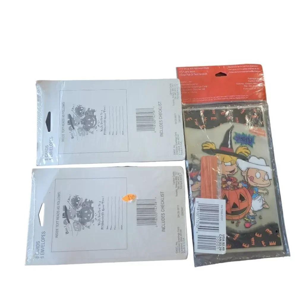 Rugrats Vintage Halloween Treat Bags And Invitations 1998 Hallmark Nickelodeon